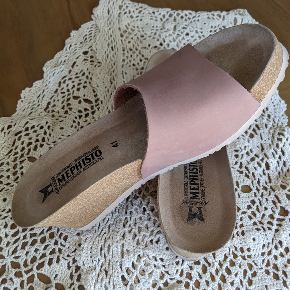Mephisto Lisane Air-Relax slide wedge slip on sandals blush pink open toe - Picture 8 of 16
